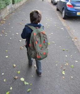 big bag, little boy: leo on his first day of school